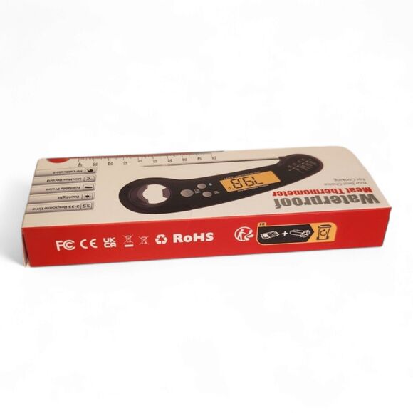 Waterproof Meat Thermometer with Backlight, Foldable Probe, Digital Display New - Picture 5 of 9